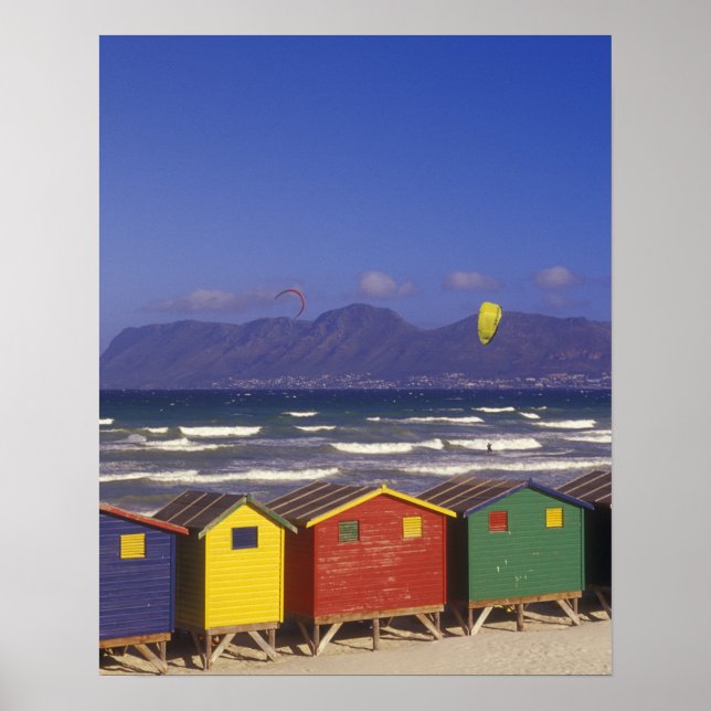 St. James Bay Badekasten, in der Nähe von Capetown Poster (Vorne)