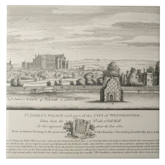 St James Palast und Teil der Stadt von Westmin Fliese (Vorderseite)