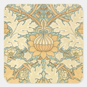 St. James von William Morris, Akanthusblätter Quadratischer Aufkleber