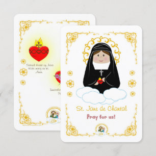 St. Jane de Chantal Holy Card Einladung