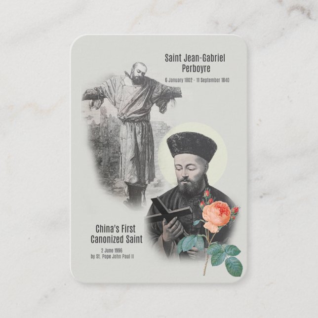 St. Jean-Gabriel Perboyre katholisches Gebet Platzkarte (Vorderseite)