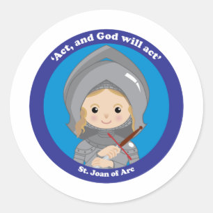 St. Jeanne d'Arc Runder Aufkleber