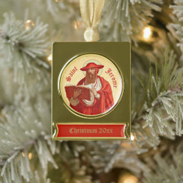 St. Jerome als Kardinal mit Buch (P 004) Banner-Ornament Gold
