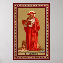 St. Jerome als Kardinal mit Löwen (P 004)