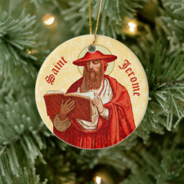 St. Jerome als Kardinal mit Motivierend Zitat Keramik Ornament
