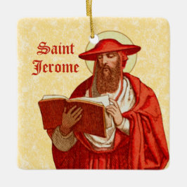 St. Jerome als Kardinal mit Motivierend Zitat Keramikornament