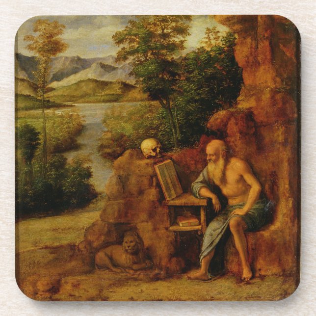 St Jerome, c.1500 (Öl auf Platte) Untersetzer (Vorderseite)