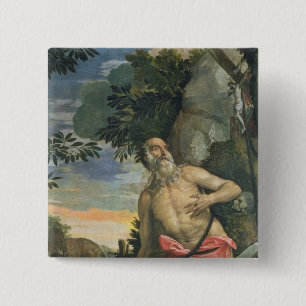 St Jerome im Penitence (Öl auf Leinwand) Button