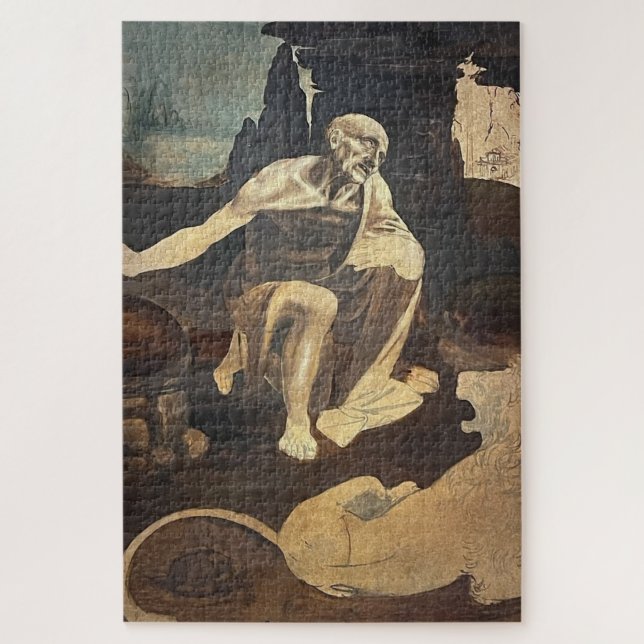 St. Jerome im Wildnis-Unfertig Leonardo (Vertikal)