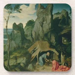 St Jerome in der Wüste (Öl auf Platte) (sehen Si Getränkeuntersetzer