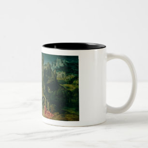 St Jerome in der Wüste (Öl auf Platte) (sehen Si Zweifarbige Tasse