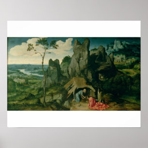 St Jerome in der Wüste (Öl auf Platte) (sehen Sie Poster