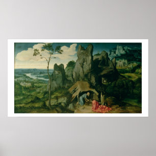 St Jerome in der Wüste (Öl auf Platte) (sehen Sie Poster