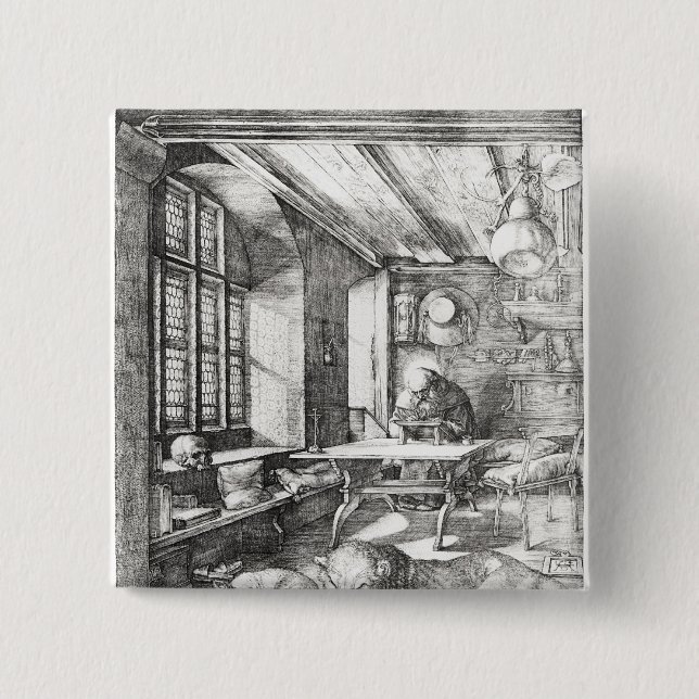 St Jerome in seiner Studie, 1514 Button (Vorderseite)