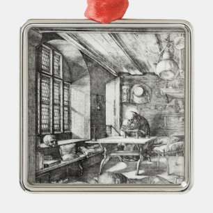 St Jerome in seiner Studie, 1514 Silbernes Ornament