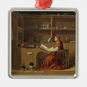 St Jerome in seiner Studie, c.1475 2 Silbernes Ornament