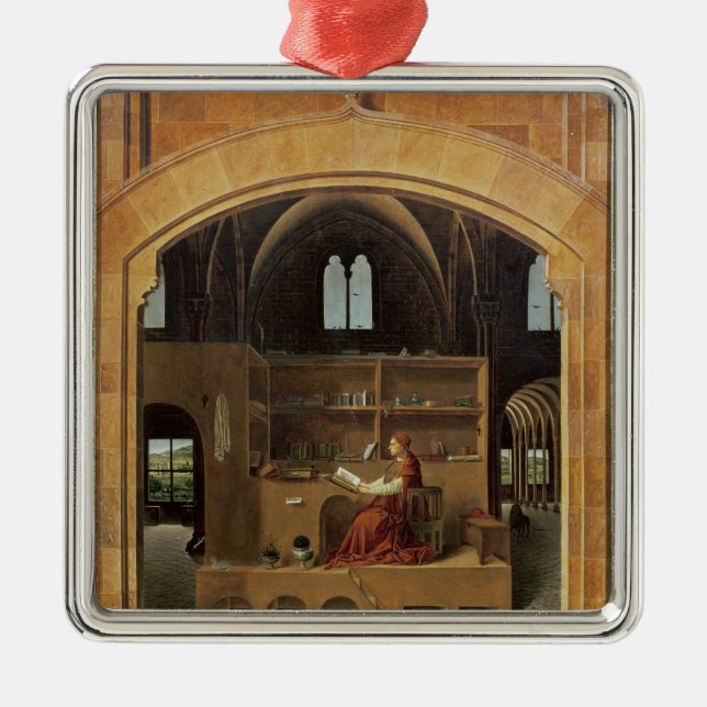 St Jerome in seiner Studie, c.1475 Ornament Aus Metall (Vorne)