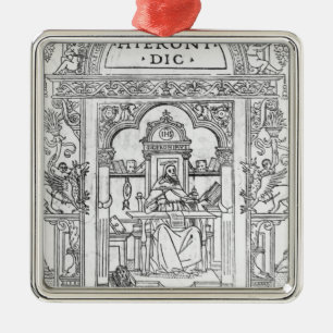 St Jerome in seiner Studie Ornament Aus Metall