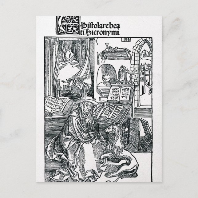 St. Jerome in seiner Studie Postkarte (Vorderseite)