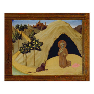 St Jerome mit dem Löwe, 1436 (Tempera auf Platte) Poster