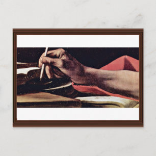 St. Jerome, Schreiben detailliert von Michelangelo Postkarte