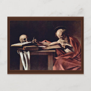St. Jerome Writing by Michelangelo Merisi Da Carav Postkarte