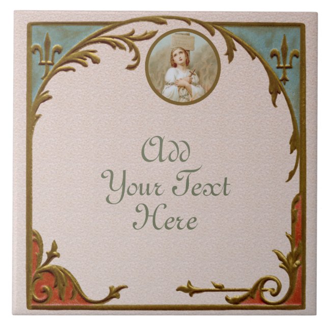 St. Joan of Arc Burning at the Stake (BF01) Tile 3 Fliese (Vorderseite)