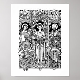 St. Joan with Sts. Louise and Francis de Sales Poster