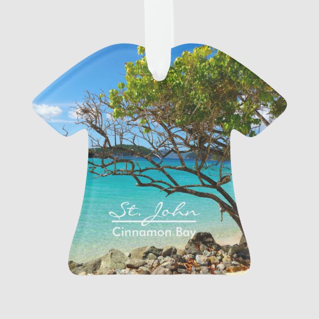 St John Cinnamon Bay Beach Shirt Ornament (Rückseite)
