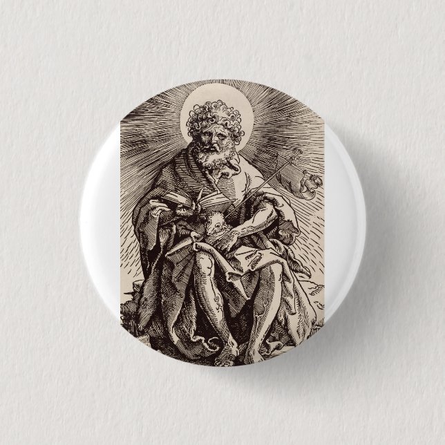 St. John der Täufer Holt das Lamm Button (Vorderseite)