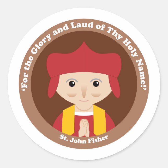 St. John Fisher Runder Aufkleber (Vorderseite)