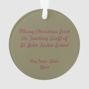St. John Fisher (SAU 025) Circular Acronylic Ornament