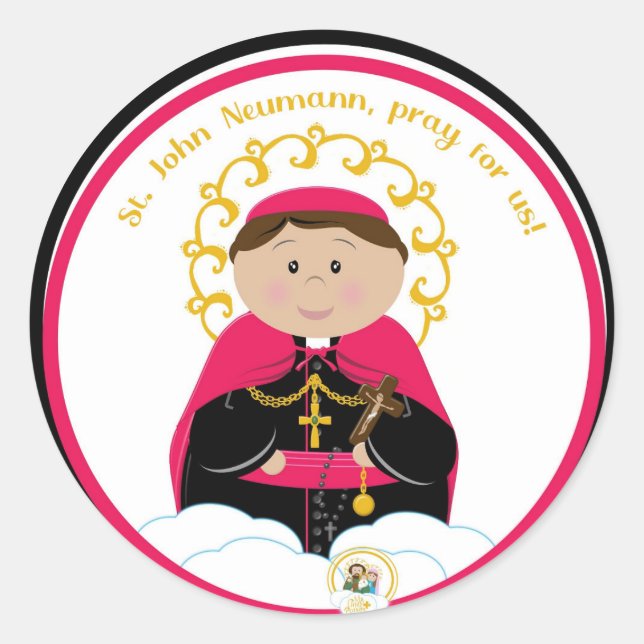 St. John Neumann Classic Round Sticker (Vorderseite)