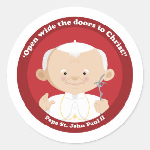 St John Paul II Runder Aufkleber