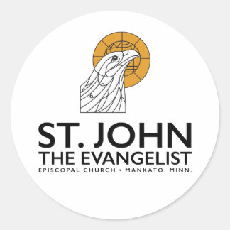 St, John-Sticker Runder Aufkleber