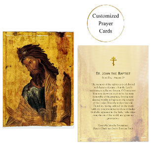 St. John the Baptist Orthodox Prayer Card Platzkarte