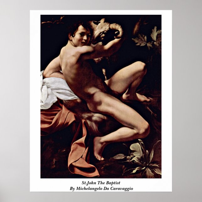 St. John The Baptist von Michelangelo Da Caravaggi Poster (Vorne)