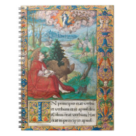 St John the Evangelist - mittelalterliches Manuskr Notizblock