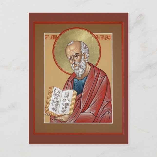 St. John the Theologian Prayer Card Postkarte (Vorderseite)