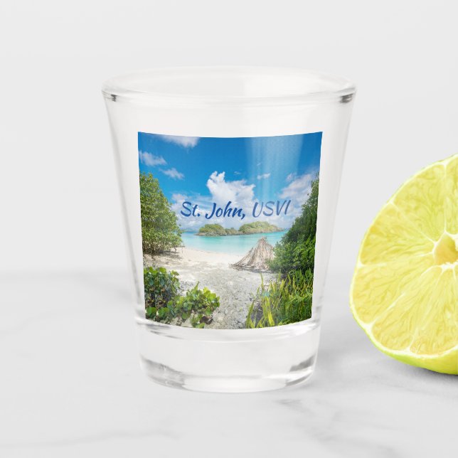St. John U S Jungfrau Islands Beach Foto Schnapsglas (Vorderseite)