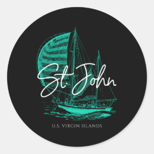 St John Us Jungfrau Islands Sailboat Runder Aufkleber