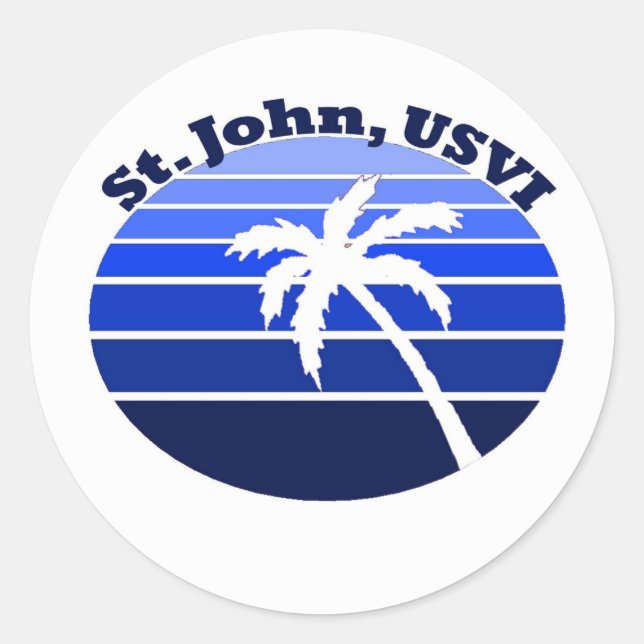 St. John, USVI Runder Aufkleber (Vorderseite)