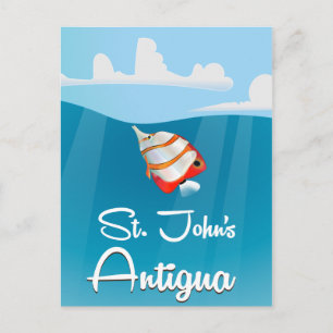 St. John's, Antigua und Barbuda Travel Poster Postkarte