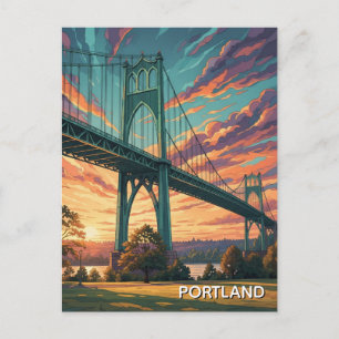 St Johns Bridge in Portland, Oregon Postkarte