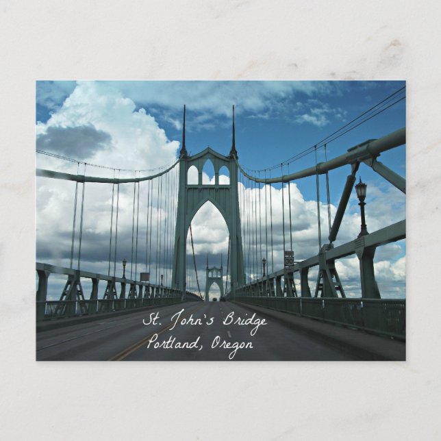 St. John's Bridge, Portland, Oregon Postkarte (Vorderseite)