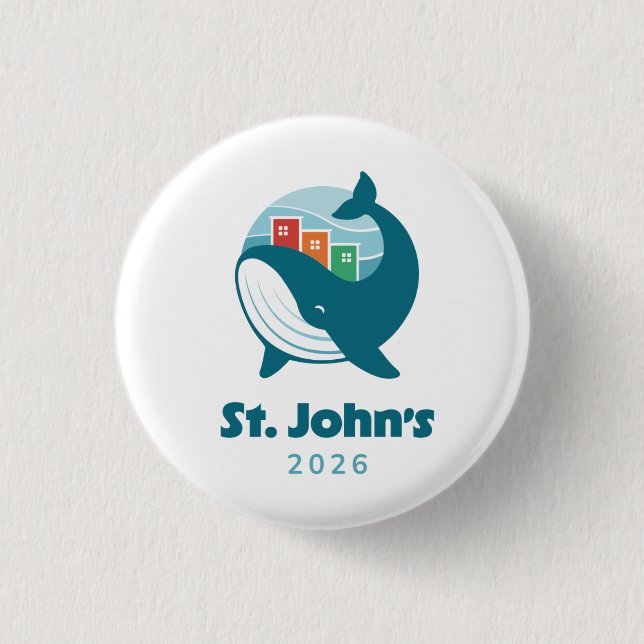 St. Johns Kanada 2026 Internationaler Konventions- Button (Vorderseite)