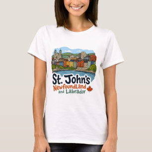 St John's Neufundland Hübsche Skyline T-Shirt