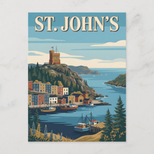 St. John's Neufundland Vintage-Reiseposter Postkarte