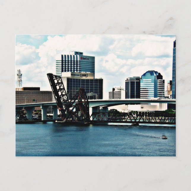 St. Johns River in Downtown Jacksonville, Florida Postkarte (Vorderseite)