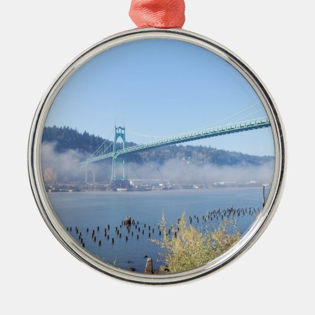 St- Johnsbrücke, schönes Portland Oregon Ornament Aus Metall (Vorne)